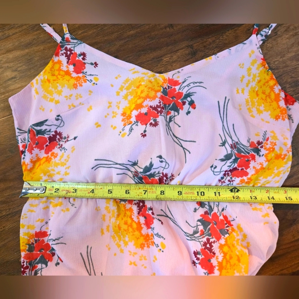 J. Crew Mercantile Pink Floral Strappy Tiered Maxi Dress Size 6 - Picture 7 of 9